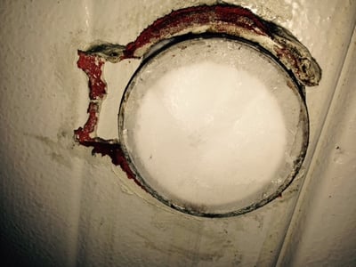Ice plug in freezer area