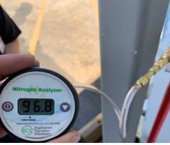 Nitrogen Analyzer being used to inspect a test value