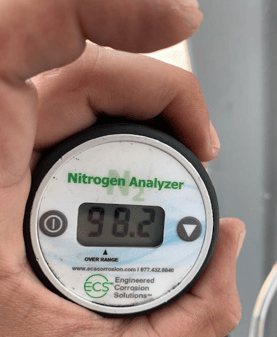 Nitrogen Analyzer being used to inspect a test value