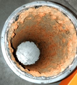oxygen corrosion of riser piping (internal)